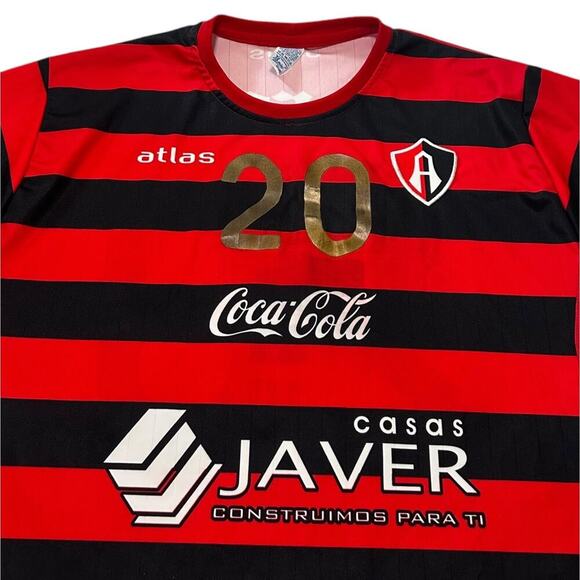 Atlas FC Red Black Striped 2000’s Vintage Home Jersey - Picture 3 of 4